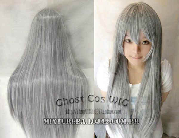 Ghost Cos Wig Cinza 80cm