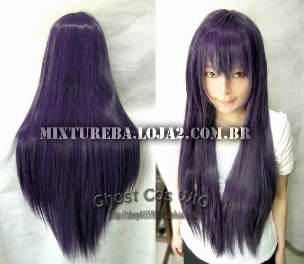 Ghost Cos Wig  Roxa 80cm