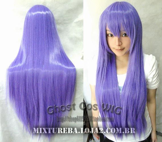 Ghost Cos Wig Roxo Claro 80cm