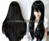 Ghost Cos Wig Preta 70cm