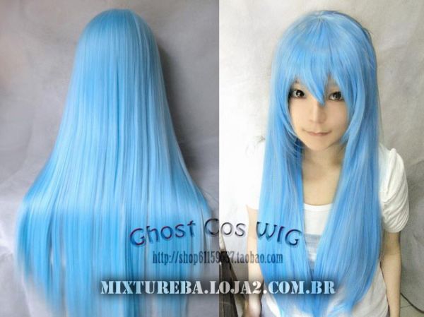 Ghost Cos Wig  Azul Claro 80cm