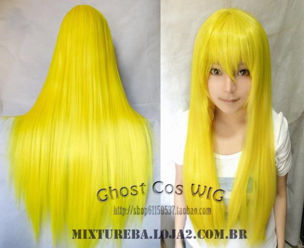 Ghost Cos Wig Amarela 80cm