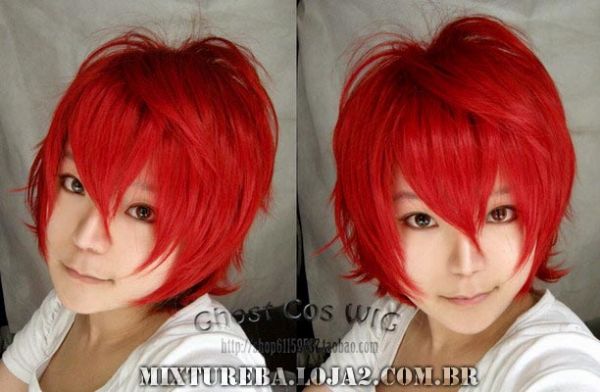 Ghost Cos Wig Vermelho