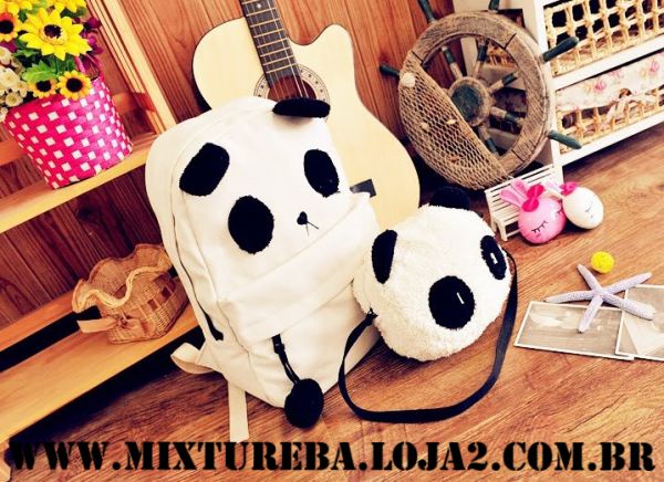 Cute Panda Mochila + Bolsa