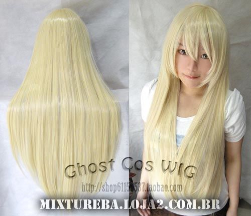 Ghost Cos Wig Loiro Claro 80cm