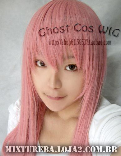 Ghost Cos Wig Rosa 80cm